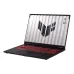 Front view of ASUS TUF Gaming A16 FA608UM Laptop with red backlit keyboard and TUF logo displayed on screen.