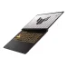 Partially open ASUS TUF Gaming F16 FX608JHI laptop with orange backlit keyboard and slim gaming-focused design.