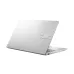 Rear angled view of Asus VivoBook 14 A1404VA Laptop showing metallic silver lid with VivoBook logo and minimalist finish.