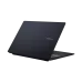 Rear-side view of ASUS Vivobook 16 F1607CA Laptop partially open, highlighting matte black finish and visible side ports.
