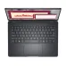 Top-down view of Dell PRO 14 PC14250 Laptop showing full keyboard with numeric pad and vibrant abstract screen.