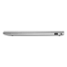 A straight-on side view of the silver HP 15-fr0077TU laptop, showing its slim profile and USB-C port.