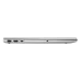 A straight-on side view of the silver HP 15-fr0077TU laptop, showing its slim profile and USB-A, USB-C, and HDMI ports.
