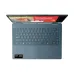 Tent mode view of Lenovo Yoga 7 2-in-1 14AKP10 Laptop with vivid abstract wallpaper and visible side I/O ports.