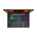 Top-down view of MSI Cyborg 15 B2RWEKG Laptop showing RGB gradient keyboard, patterned palm rest, and centered touchpad.