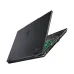 Angled view of MSI Cyborg 15 B2RWEKG Laptop with green backlit keyboard, dragon shield logo, and sleek hinge design.