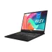 Front view of MSI Modern 14 H D2RMG Laptop with slim design, backlit keyboard, and colorful abstract display.