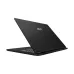Rear-left angled view of MSI Modern 14 H D2RMG Laptop showing ports, ventilation grilles, and slim illuminated design.