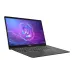 Front view of MSI Modern A15 AI F2HMG Laptop with thin bezel screen and digital wave graphic centered on “AI”.