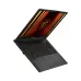 Elevated side view of MSI Stealth 16 AI A2HWFG Gaming Laptop highlighting thin profile and keyboard layout