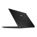 Rear-left angled view of the MSI Summit A16 AI+ A3HMTG Ryzen AI 7 350 Laptop Copilot+ PC showing its slim black lid and hinge design.
