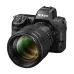 Front angle of Nikon Z camera with lens, highlighting body controls and pairing with NIKKOR Z 135mm f/1.8 S Plena Lens.