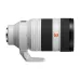 Side view of the white Sony FE 50-150mm f/2 GM telephoto lens with black grip sections.