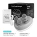 Product display of Smart Scalp Massager showing massage device, charging cable, manual, and packaging box.