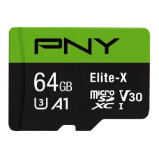 PNY Elite-X 64GB Class 10 U3 V30 microSDXC Memory Card