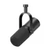 Angled front view of the BOYA CastMic P60 USB & XLR Dynamic Studio Microphone showing its cylindrical body and yoke mount.