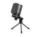 FIFINE AmpliGame A6V USB Condenser Microphone featuring pop filter with red smiley design and shock mount.