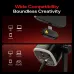 Angled view of Maono PD100W Wireless/USB Dynamic Microphone with USB connector, showing wide compatibility with multiple devices.