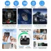 Feature collage view of the WiWU Wi‑WM008 Dual Wireless Lavalier Microphone highlighting connectivity, accessories, and usage scenes.