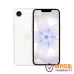 Front and back view of iPhone 17e in white showing floral wallpaper on display and single rear camera with Apple logo.