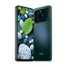 Front and rear view of Helio 15 showing vibrant display, dual rear cameras, and earth green textured back.