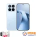 Light blue Xiaomi 17T smartphone with quad Leica camera setup, pastel finish, and slim bezel front screen