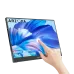 Angled view of Arzopa A1T Portable Monitor highlighting 15.6-inch FHD touch screen with vibrant blue abstract design.