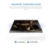 Front view of Arzopa S1 Table Portable Monitor highlighting dual speakers and Dolby Atmos surround sound experience.