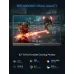 Split-screen view of Arzopa Z1FC Portable Monitor comparing sharp 144Hz visuals against blurred 60Hz gaming display.