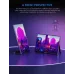 Promotional view of Arzopa Z1FC Portable Monitor in portrait and landscape modes displaying vibrant futuristic cityscape.