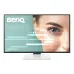 BenQ widescreen monitor showing eye detail with interface graphics, ultra-thin bezels and clean white stand design