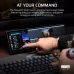 Interactive front view of CORSAIR XENEON EDGE Touchscreen showing multi-touch control with apps and gaming gear.