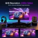 Dual input view of GEESUU BlazeWheel MG270L2Q Monitor showing split-screen gaming & streaming with HDMI2.1 and DP1.4 support.