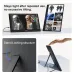 Dual view of GEESUU LiuHe M156L1F Portable Monitor in landscape and portrait with stand locking structure and 0–35° adjustable angle.