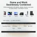 Connectivity view of GEESUU LiuHe M156L1F Portable Monitor showing ports, buttons, and seamless compatibility with multiple devices.