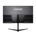 Rear view of GIGASONIC GS-21.5FHD500S9 Monitor showing black finish, blue-accented vents, ports, and Y-shaped stand.