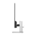 Side profile of HP Series 5 527sh Monitor emphasizing ultra-slim design and cable management loop on silver stand.