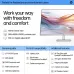 Promotional view of HP Series 5 527sh Monitor highlighting 100Hz refresh rate, sRGB color, and ergonomic adjustability.
