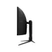Side profile of MSI MAG 342CQRF E20 curved monitor highlighting slim body and sturdy stand.