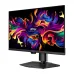 Front-facing angle of the MSI MPG 271QR QD-OLED X50 Monitor displaying a vibrant, colorful abstract wallpaper.