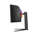 Rear view of curved monitor with circular RGB lighting ring and clean minimalist back panel design