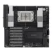 ASUS Pro WS WRX90E‑SAGE SE workstation motherboard with multiple PCIe slots, DDR5 DIMMs, and large heatsinks