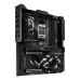 ROG CROSSHAIR X870E EXTREME motherboard featuring AM5 socket, PCIe slots, DDR5 support, illuminated ROG logos, and premium layout