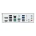 Rear I/O panel of Asus TUF GAMING B850M-PLUS WIFI7 W with USB ports, HDMI, DisplayPort, WiFi 7 and audio jacks