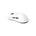 Top-down view of white AJAZZ AJ159 NL-L Bat Life Mouse showing scroll wheel and side buttons in a sleek ergonomic shell.