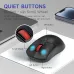 Labeled top-down view of AJAZZ NJ02 Mouse showing scroll wheel, DPI button, and quiet anti-slip surface.