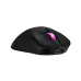 Angled front view of the ASUS ROG Keris II Origin Wireless Gaming Mouse emphasizing the contoured buttons and low‑profile shape.