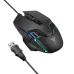 Overhead view of the black Gamdias AURA GS4 wired gaming mouse with RGB accents and the connected USB plug.