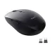 Top-down view of a black Havit MS50WB wireless mouse with two USB receivers.