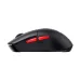 Side view of a black Havit MS59WB gaming mouse with red side buttons.